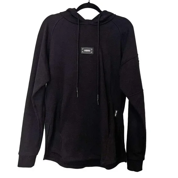 ASRV DSG-0134 Black Arm Pocket Black Drawstring Hoodie - Size S